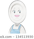 Plate character wearing an apron (smiling) 134513930