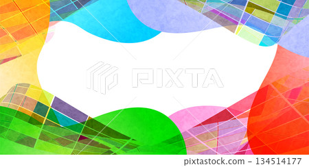 曲線彩色圖案幾何背景 134514177