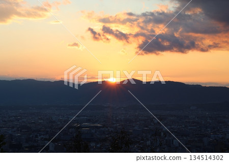 Sunset over the mountains Sunset over the mountains 134514302