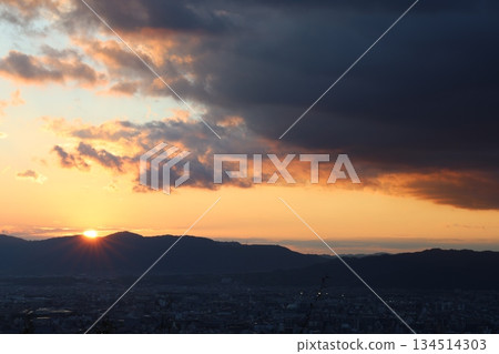 Sunset over the mountains Sunset over the mountains 134514303