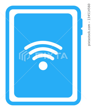 平板電腦透過 Wi-Fi 通訊的扁平化圖標 平板電腦透過 Wi-Fi 通訊的扁平化圖標 134514560