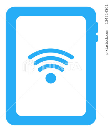 平板電腦透過 Wi-Fi 通訊的扁平化圖標 平板電腦透過 Wi-Fi 通訊的扁平化圖標 134514561