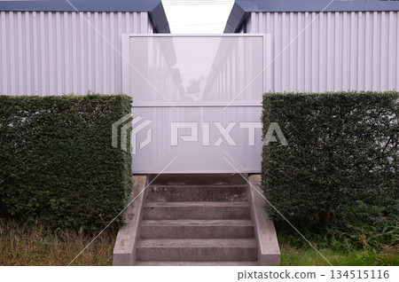 street wall background ,Industrial background, empty grunge urban street with warehouse brick wall 134515116