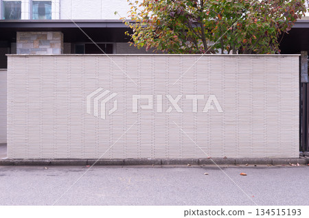 street wall background ,Industrial background, empty grunge urban street with warehouse brick wall 134515193