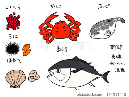 色彩繽紛的海鮮 色彩繽紛的海鮮 134515448