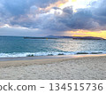 beautiful beach sunset 134515736
