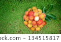 Top view freshly rambutan sweet fruit, organic tropical fruit, healthy food  134515817