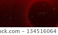 Dotted red glowing swirling on dark red background. Luxury template celebration award design. 134516064
