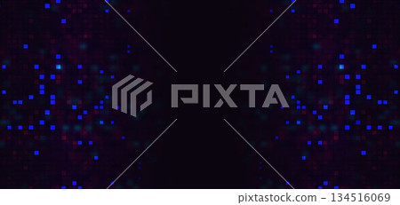 Abstract square pattern multicolor and blur on black background. Abstract square pattern multicolor and blur on black background. 134516069