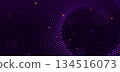 Futuristic hi tech network dot purple connection on dark background. 134516073