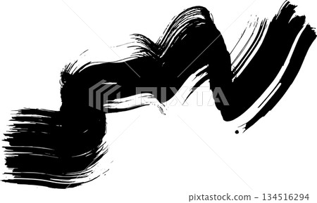 Real Ink Wave Dry Brush Grunge Stroke Illustration. 134516294