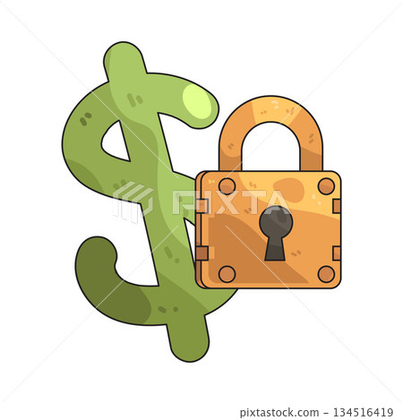 illustration of Financial Lock  134516419