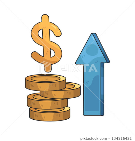 illustration of Money Increase 134516421