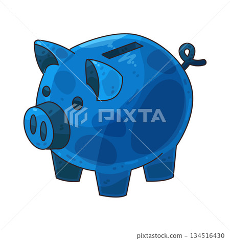 illustration of Blue Piggy Bank illustration of Blue Piggy Bank 134516430