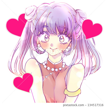 Chinese character image woman wearing Chinese clothing, smiling, love Chinese character image woman wearing Chinese clothing, smiling, love 134517316