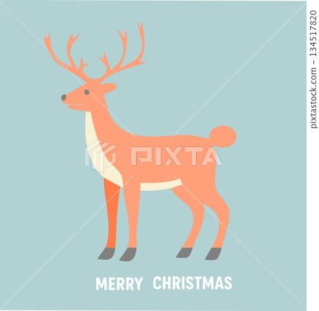 deer with reindeer horns and reindeer horns deer with reindeer horns and reindeer horns 134517820