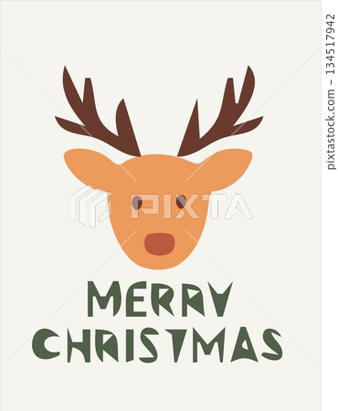 deer design over white background vector illustration 134517942