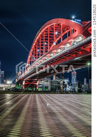 兵庫縣:神戶大橋城市夜景 兵庫縣:神戶大橋城市夜景 134518020