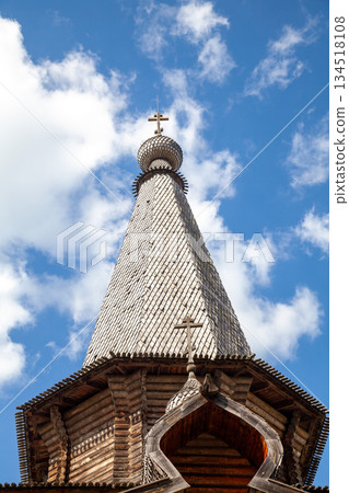 Wooden Orthodox Church Close-Up Architecture 134518108