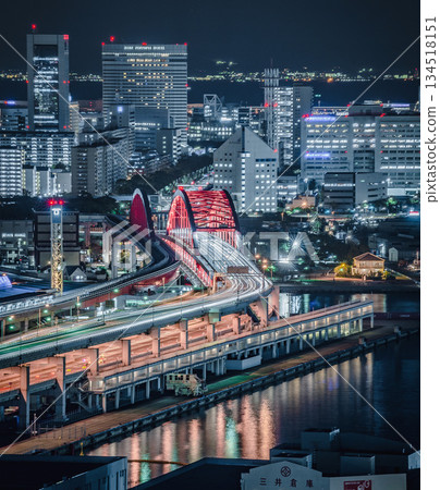 Hyogo: Night view of Kobe Bridge Hyogo: Night view of Kobe Bridge 134518151