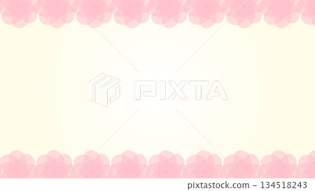 優雅的粉紅色花卉邊框 134518243