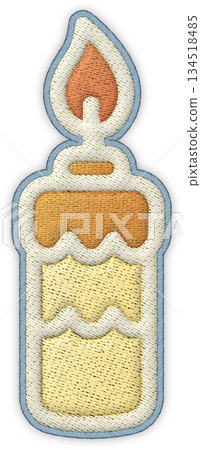 Christmas candle element patchwork embroidery icon, cute textile flame decoration for festive winter craft design Christmas candle element patchwork embroidery icon, cute textile flame decoration for festive winter craft design 134518485