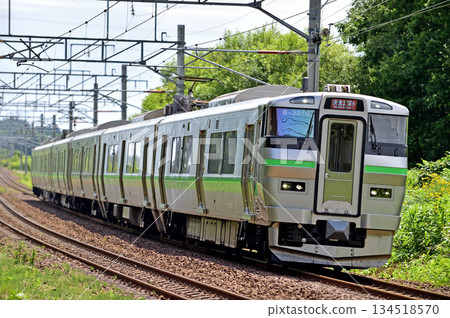 Chitose Line Shimamatsu-Kitahiroshima JR Hokkaido 733 series B-3210 formation (Sapporo) Airport Chitose Line Shimamatsu-Kitahiroshima JR Hokkaido 733 series B-3210 formation (Sapporo) Airport 134518570