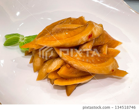 Chinese appetizer: Jiao Luo Bu Tiao (radish pickled in soy sauce) Chinese appetizer: Jiao Luo Bu Tiao (radish pickled in soy sauce) 134518746