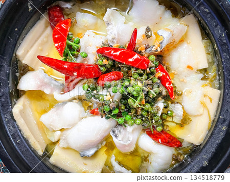 Chinese Sichuan cuisine: Sour Fish (Swan Tsaiyu) 134518779