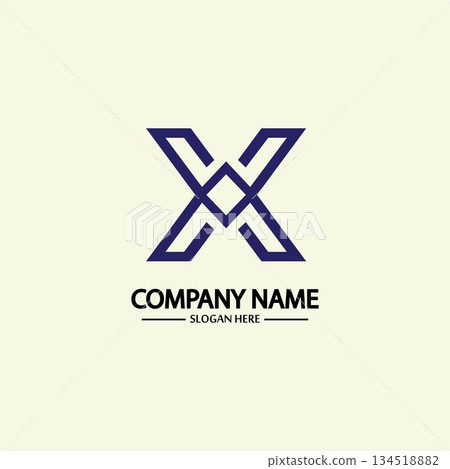 X Letter Logo Template vector icon 134518882