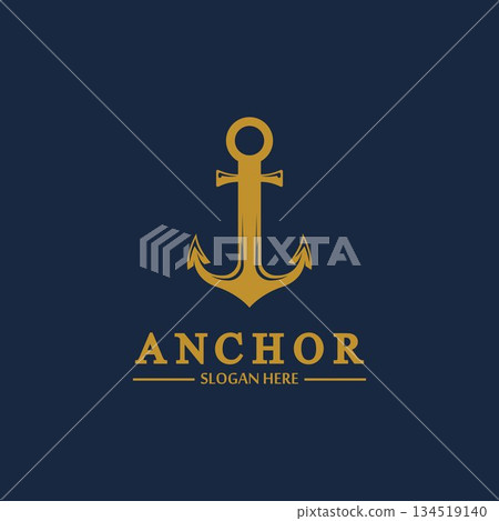Anchor logo and symbol template icons app vector image 134519140