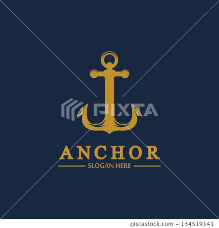 Anchor logo and symbol template icons app vector image 134519141