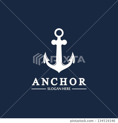 Anchor logo and symbol template icons app vector image 134519146