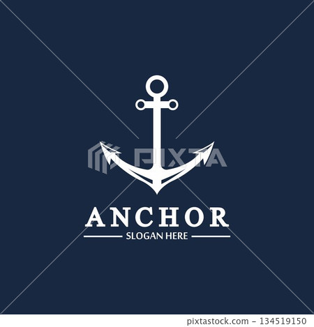 Anchor logo and symbol template icons app vector image 134519150