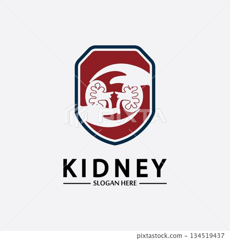 Kidney Shield Logo Template Design Vector, Emblem, Design Concept, Creative Symbol, Icon. Kidney Shield Logo Template Design Vector, Emblem, Design Concept, Creative Symbol, Icon. 134519437