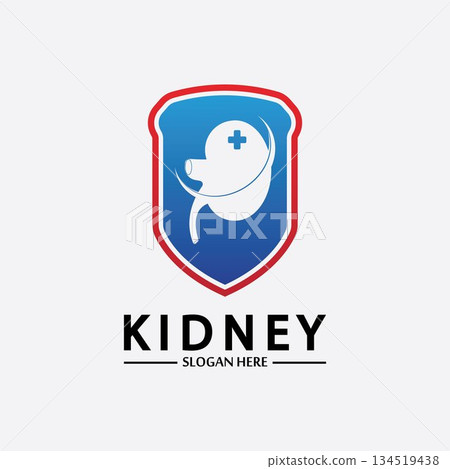 Kidney Shield Logo Template Design Vector, Emblem, Design Concept, Creative Symbol, Icon. Kidney Shield Logo Template Design Vector, Emblem, Design Concept, Creative Symbol, Icon. 134519438
