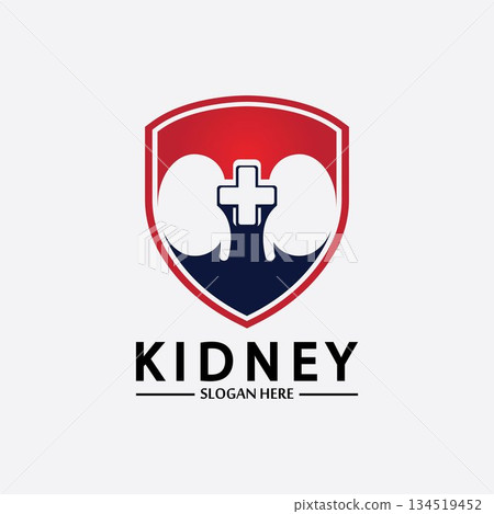 Kidney Shield Logo Template Design Vector, Emblem, Design Concept, Creative Symbol, Icon. Kidney Shield Logo Template Design Vector, Emblem, Design Concept, Creative Symbol, Icon. 134519452
