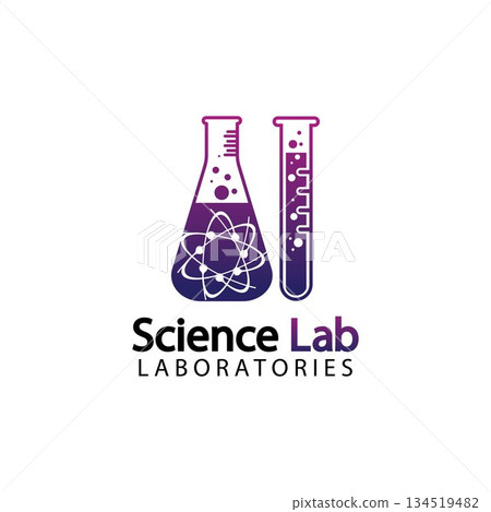 Science Lab logo.Laboratory Tube Logo Template Design Vector, Emblem, Design Concept, Creative Symbol, Icon 134519482