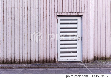 sidewalk by street wall and door sidewalk by street wall and door 134519497