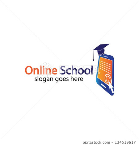 Online Education logo design template. Online course logo design. Online Learning logo 134519617