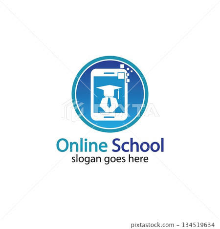 Online Education logo design template. Online course logo design. Online Learning logo 134519634