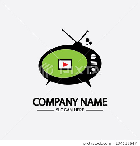 Tv Logo Design Media Technology Symbol Television,television media play logo design template vector,Emblem, Design Concept, Creative Symbol, Icon 134519647