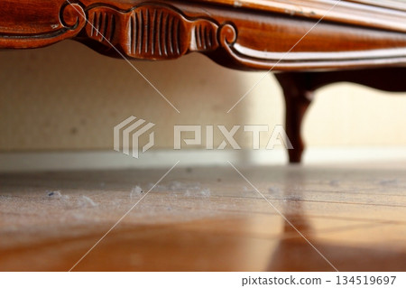 桌子底下積滿了灰塵。 桌子底下積滿了灰塵。 134519697