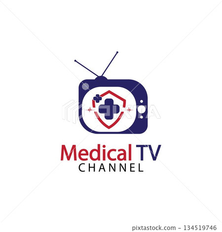 Television medical logo icon vector design template, Design Concept, Creative Symbol, Icon Television medical logo icon vector design template, Design Concept, Creative Symbol, Icon 134519746