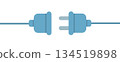 Two Electrical Plugs Connected 134519898