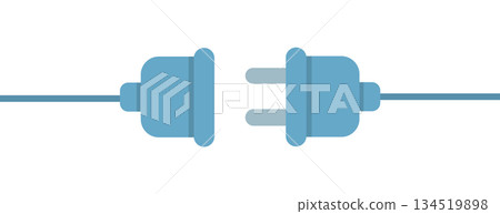 Two Electrical Plugs Connected 134519898
