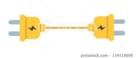 Two Electrical Plugs Connected 134519899