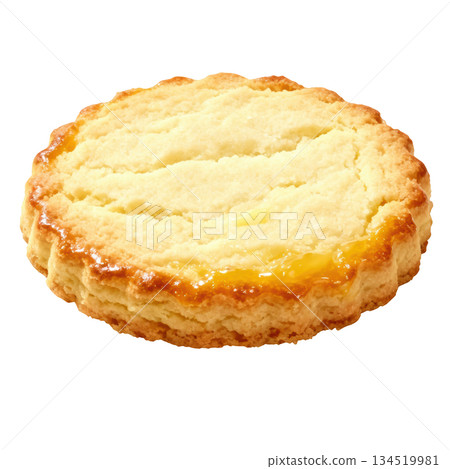 Delicious golden butter cookie, sweet pastry snack with jam 134519981