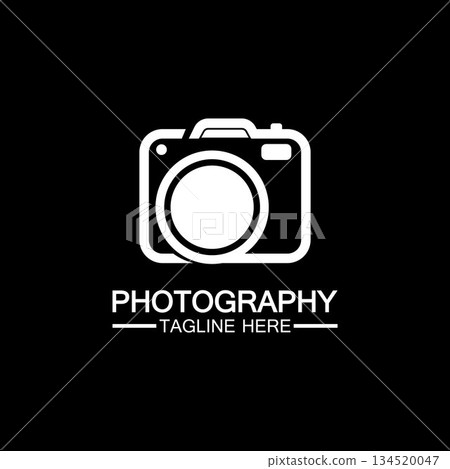 photography camera logo icon vector design template isolated on black background photography camera logo icon vector design template isolated on black background 134520047