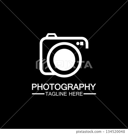 photography camera logo icon vector design template isolated on black background photography camera logo icon vector design template isolated on black background 134520048